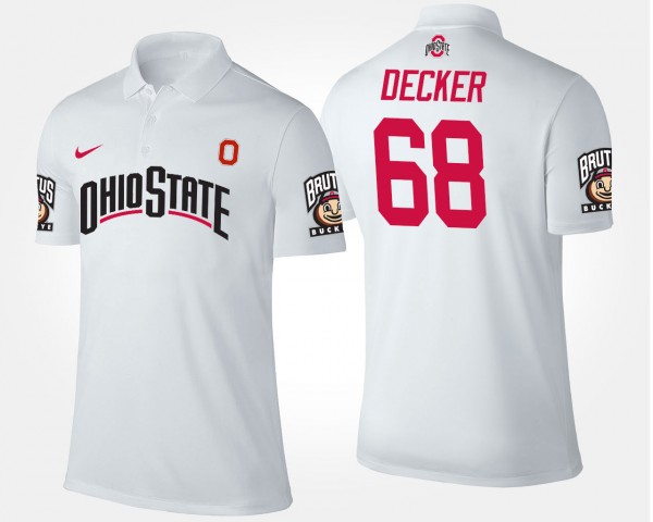 Ohio State Buckeyes Taylor Decker Men's #68 White College Football Polo 2404CTEU6